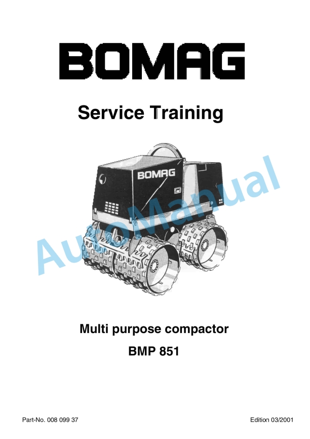 Bomag BMP 851 Multi Purpose Compactor Service Training 00809937