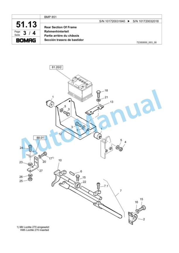 Bomag BMP 851 Multi Purpose Compactor Spare Parts Catalogue 00817409-2
