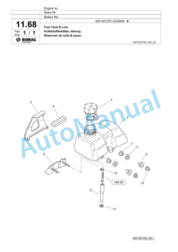 Bomag BP 10-30 Vibratory Plate Compactor Spare Parts Catalogue 00827091-2