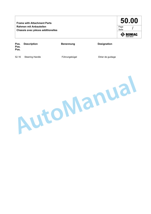 Bomag BP 10-30 Vibratory Plate Compactor Spare Parts Catalogue 00827091-3