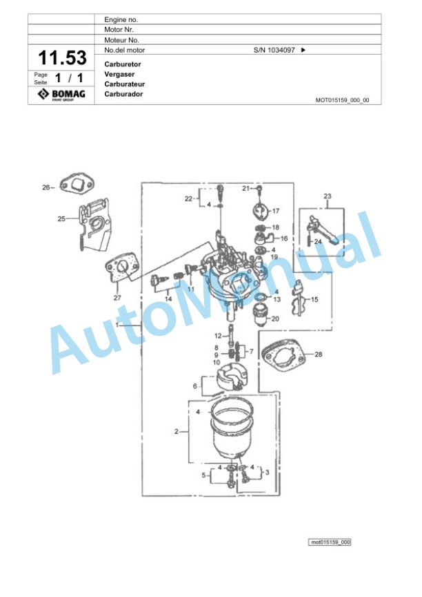 Bomag BP 10-35 Vibratory Plate Compactor Spare Parts Catalogue 00824063-2