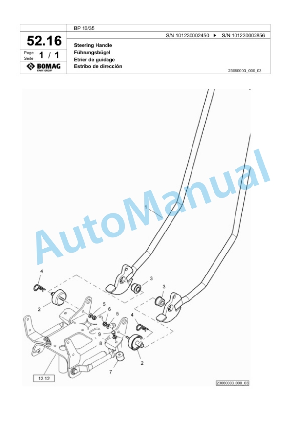 Bomag BP 10-35 Vibratory Plate Compactor Spare Parts Catalogue 00824063-3