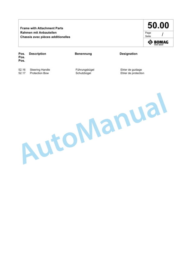 Bomag BP 10-35 Vibratory Plate Compactor Spare Parts Catalogue 00824607-2
