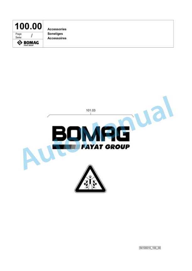 Bomag BP 10-35 Vibratory Plate Compactor Spare Parts Catalogue 00824607-3