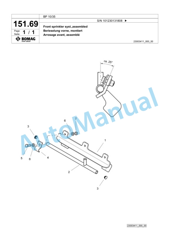 Bomag BP 10-35 Vibratory Plate Compactor Spare Parts Catalogue 00824607-5