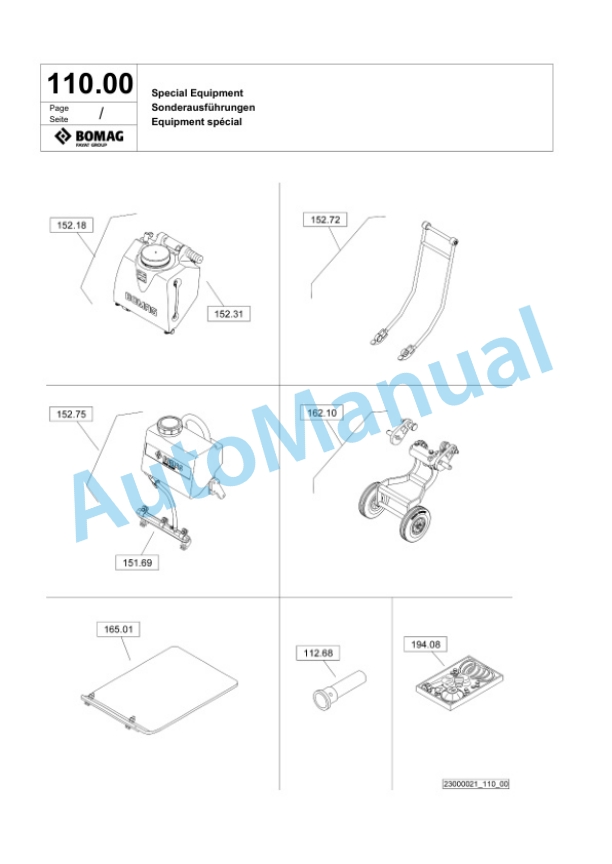 Bomag BP 10-35 Vibratory Plate Compactor Spare Parts Catalogue 00825679-4
