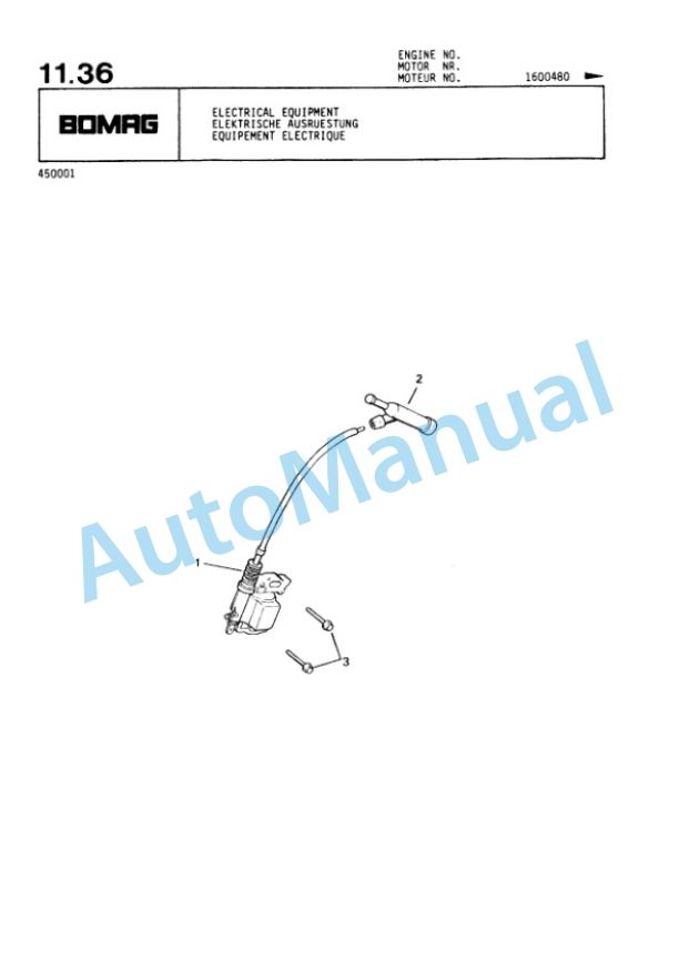 Bomag BP 10-36, BP 15-45 Vibratory Plate Compactor Spare Parts Catalogue 00811814-3