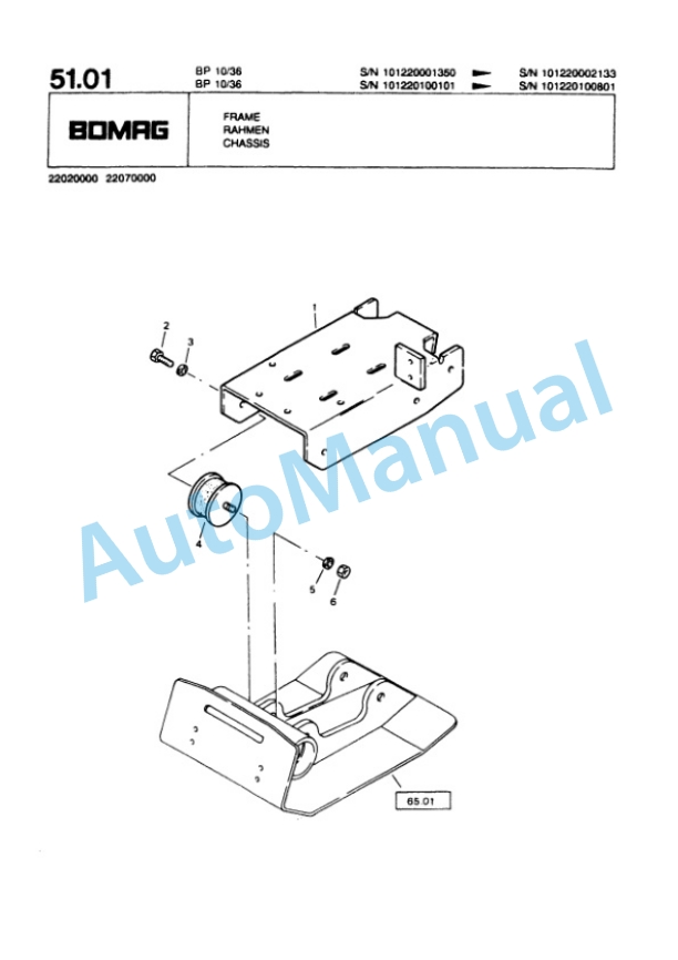 Bomag BP 10-36, BP 15-45 Vibratory Plate Compactor Spare Parts Catalogue 00811814-4