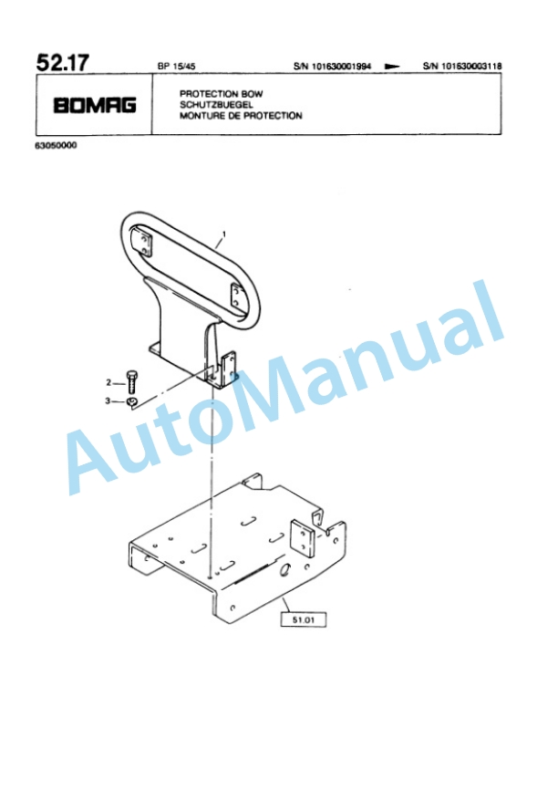 Bomag BP 10-36, BP 15-45 Vibratory Plate Compactor Spare Parts Catalogue 00811814-5