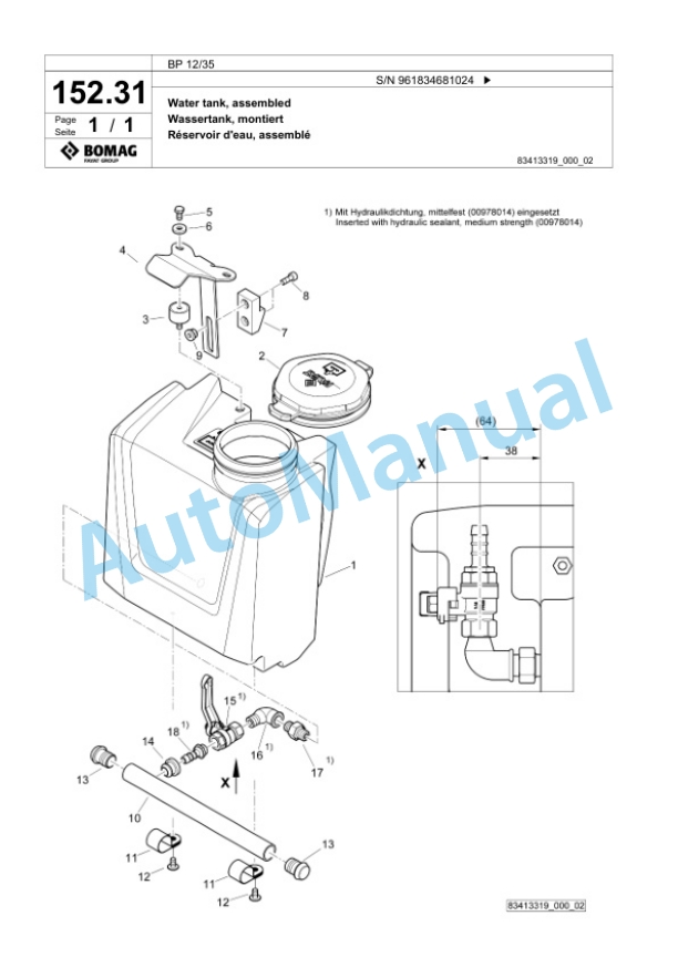 Bomag BP 12-35 Vibratory Plate Compactor Spare Parts Catalogue 00827093-5