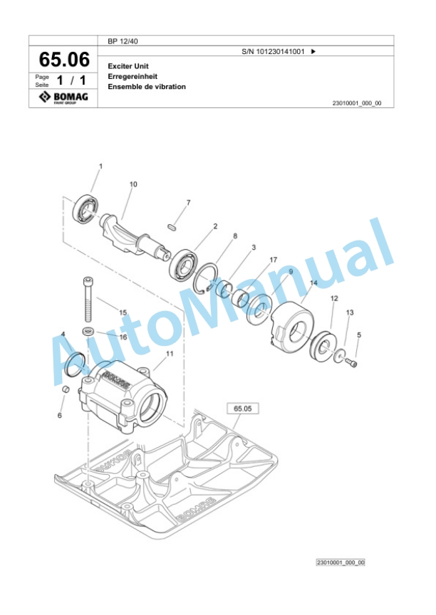 Bomag BP 12-40 Vibratory Plate Compactor Spare Parts Catalogue 00824609-3