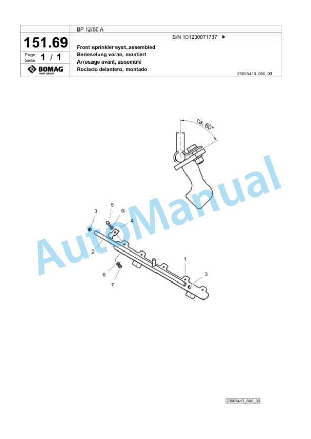 Bomag BP 12-50 A Vibratory Plate Compactor Spare Parts Catalogue 00818639-3