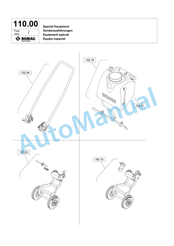 Bomag BP 12-50 A Vibratory Plate Compactor Spare Parts Catalogue 00824067-5