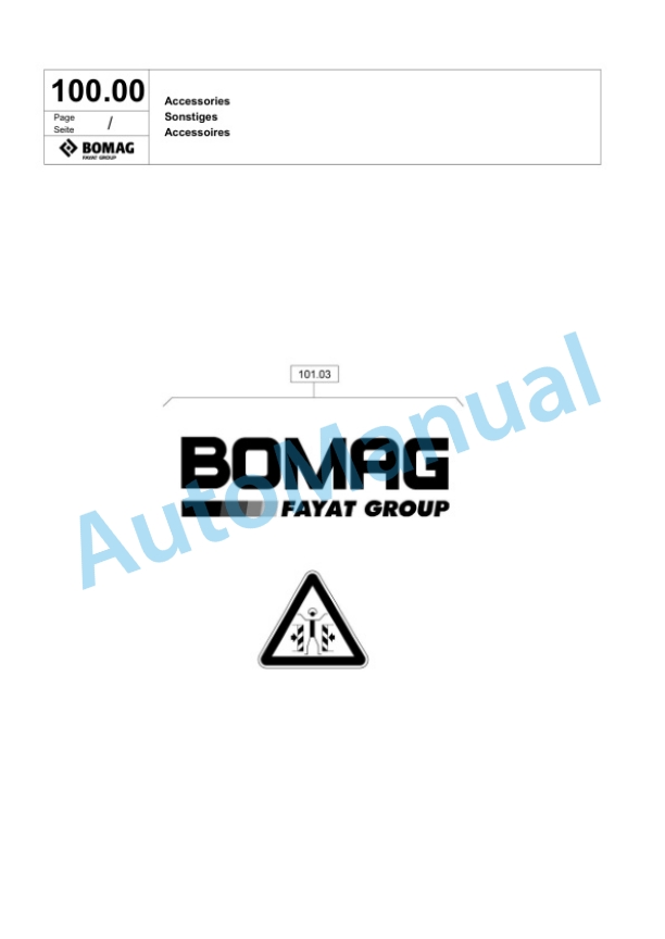 Bomag BP 12-50 A Vibratory Plate Compactor Spare Parts Catalogue 00825027-4
