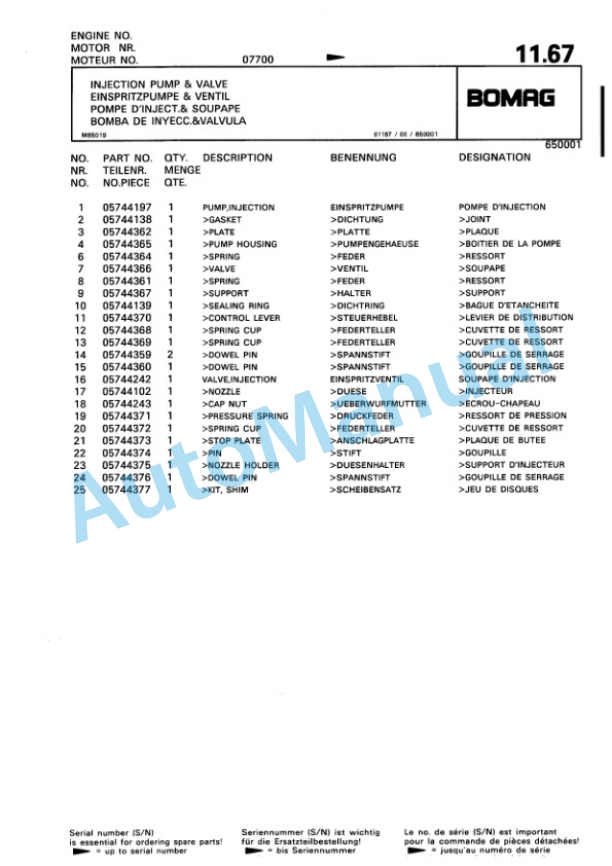 Bomag BP 15-45 D-2 Vibratory Plate Compactor Spare Parts Catalogue 00816300-2