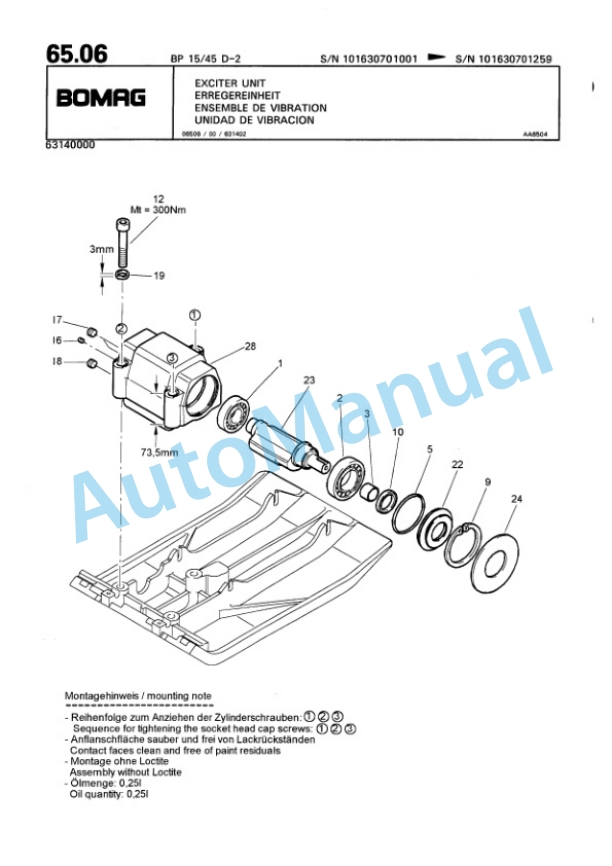 Bomag BP 15-45 D-2 Vibratory Plate Compactor Spare Parts Catalogue 00816300-4