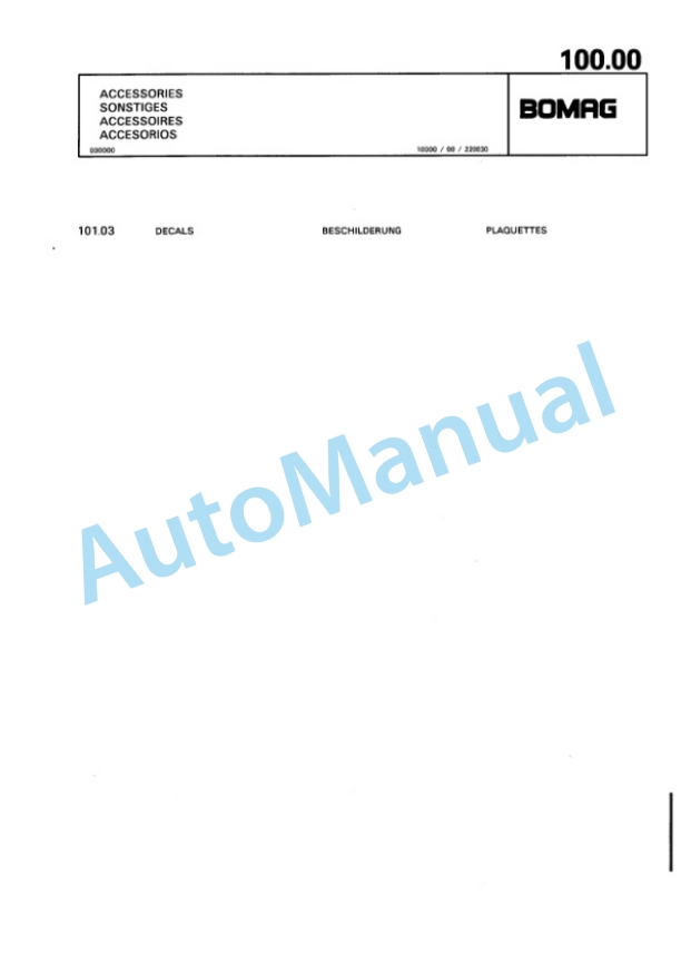 Bomag BP 15-45 D-2 Vibratory Plate Compactor Spare Parts Catalogue 00816300-5