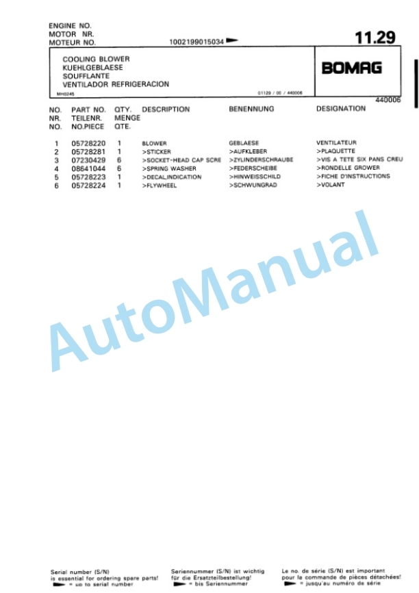 Bomag BP 15-45 D-2 Vibratory Plate Compactor Spare Parts Catalogue 00816413-2