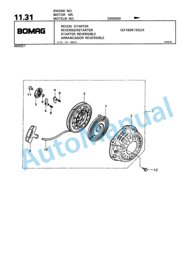 Bomag BP 18-45-2 Vibratory Plate Compactor Spare Parts Catalogue 00811429-2