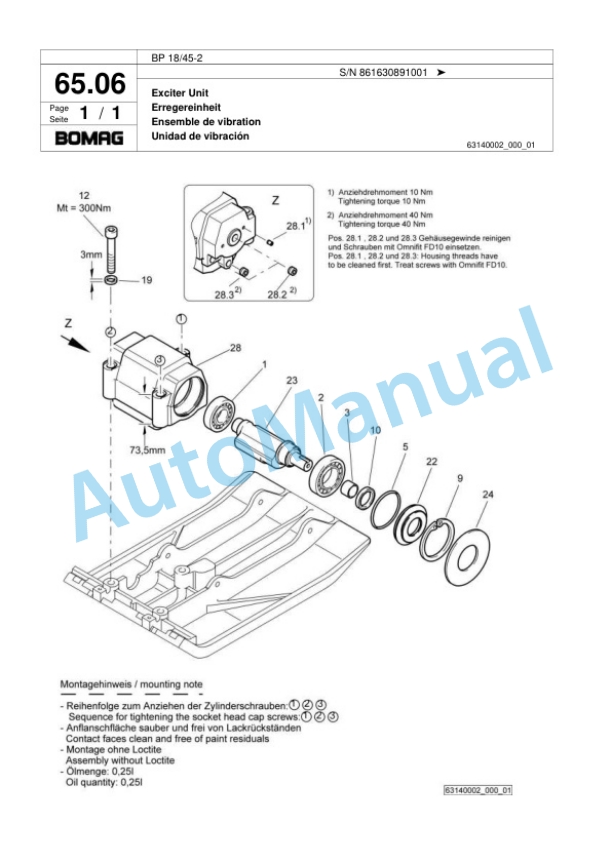 Bomag BP 18-45-2 Vibratory Plate Compactor Spare Parts Catalogue 00818603-5