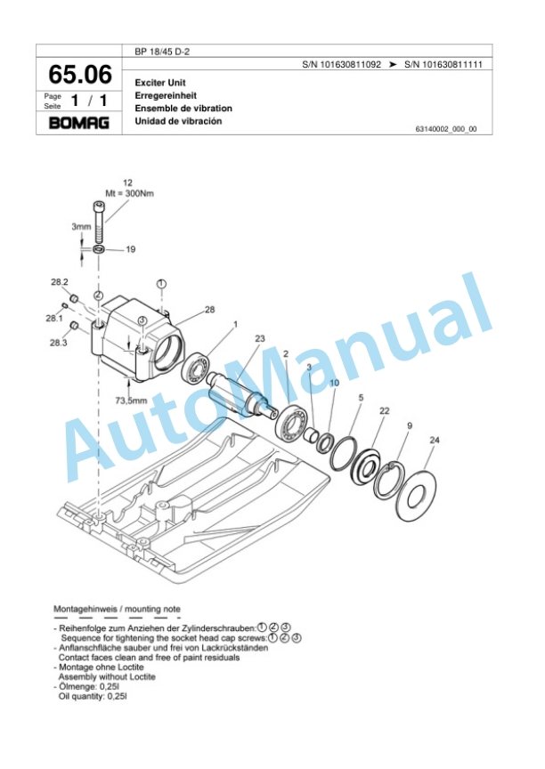 Bomag BP 18-45 D-2 Vibratory Plate Compactor Spare Parts Catalogue 00817417-4