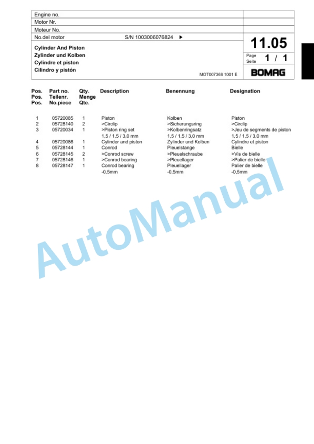 Bomag BP 18-45 D-2 Vibratory Plate Compactor Spare Parts Catalogue 00818275-2