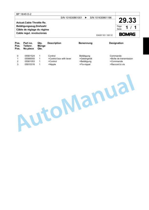 Bomag BP 18-45 D-2 Vibratory Plate Compactor Spare Parts Catalogue 00818275-4