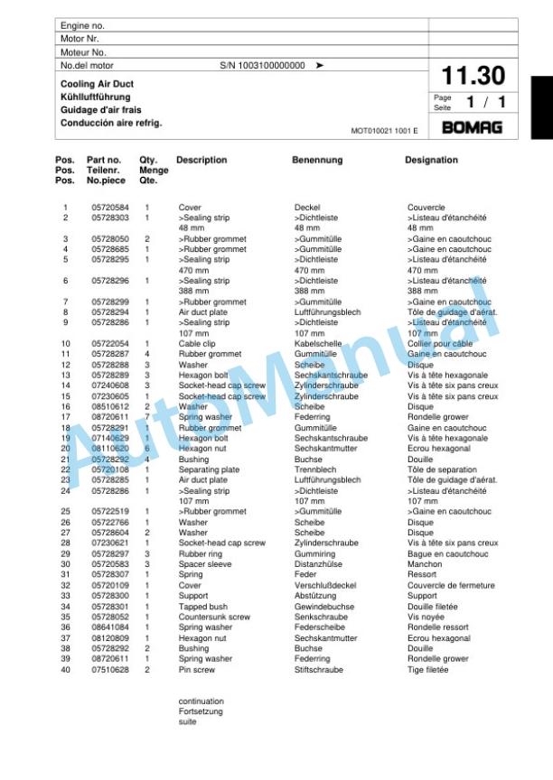 Bomag BP 18-45 D-2 Vibratory Plate Compactor Spare Parts Catalogue 00818459-2