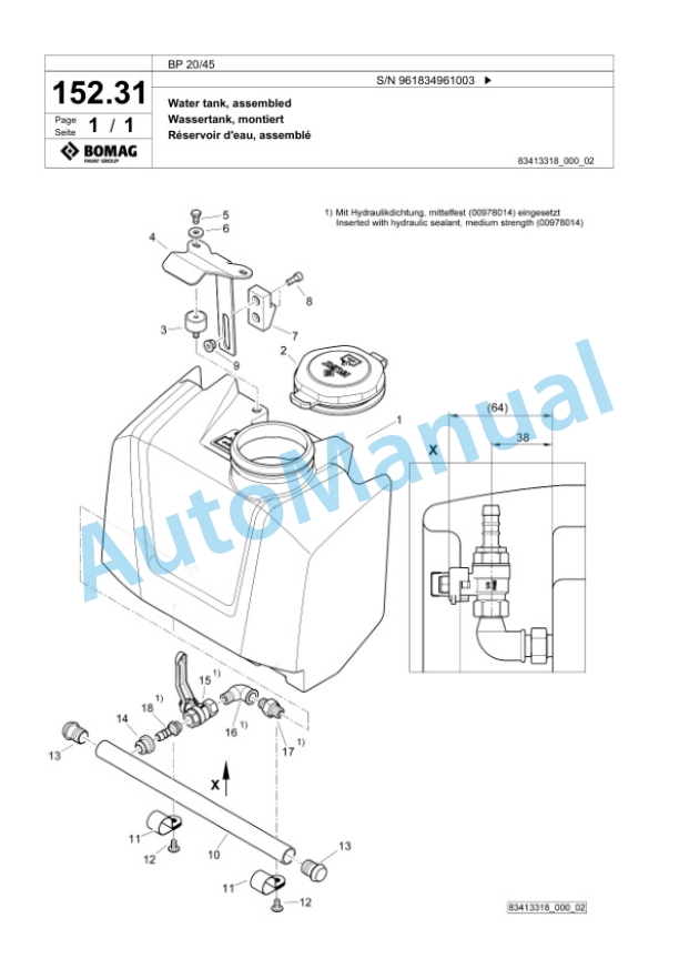 Bomag BP 20-45 Vibratory Plate Compactor Spare Parts Catalogue 00827335-4