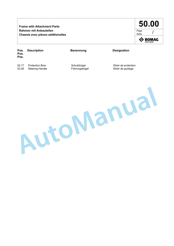 Bomag BP 20-48 D Vibratory Plate Compactor Spare Parts Catalogue 00817422-3