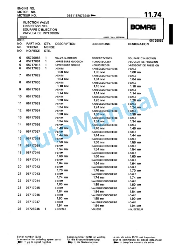 Bomag BP 20-48 D Vibratory Plate Compactor Spare Parts Catalogue 00819915-2