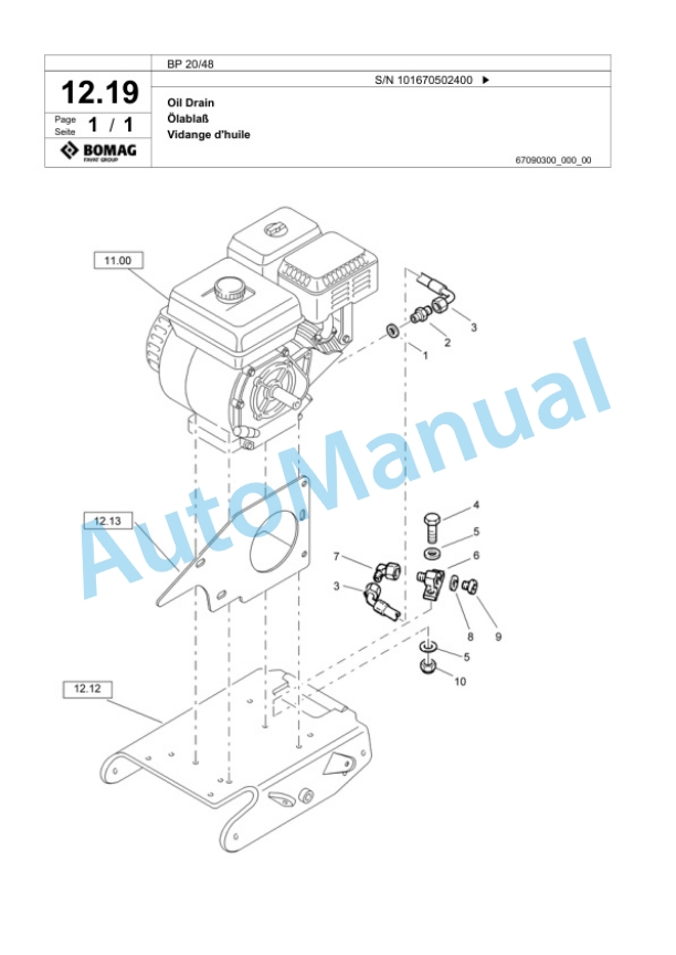 Bomag BP 20-48 Vibratory Plate Compactor Spare Parts Catalogue 00817421-2