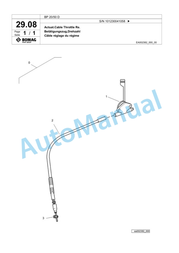 Bomag BP 20-50 D Vibratory Plate Compactor Spare Parts Catalogue 00818749-2