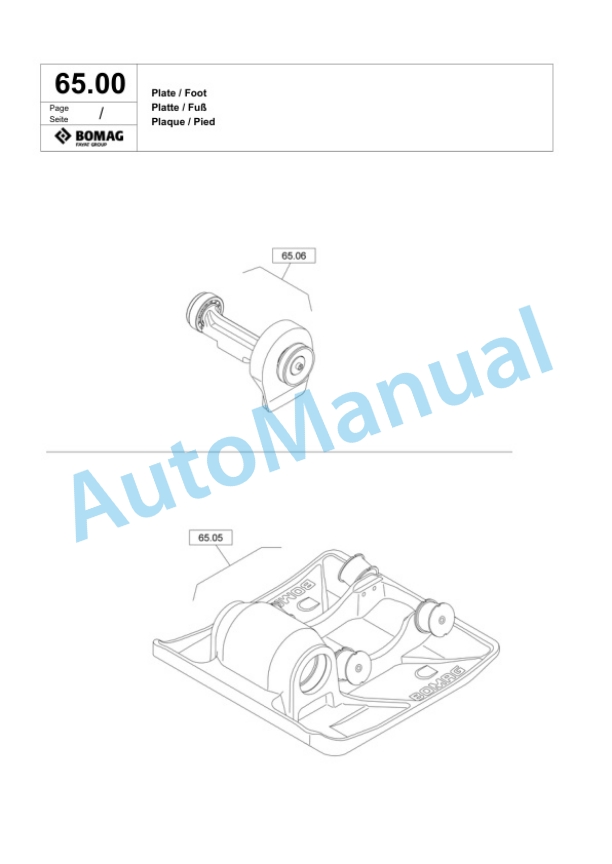 Bomag BP 20-50 D Vibratory Plate Compactor Spare Parts Catalogue 00818749-3