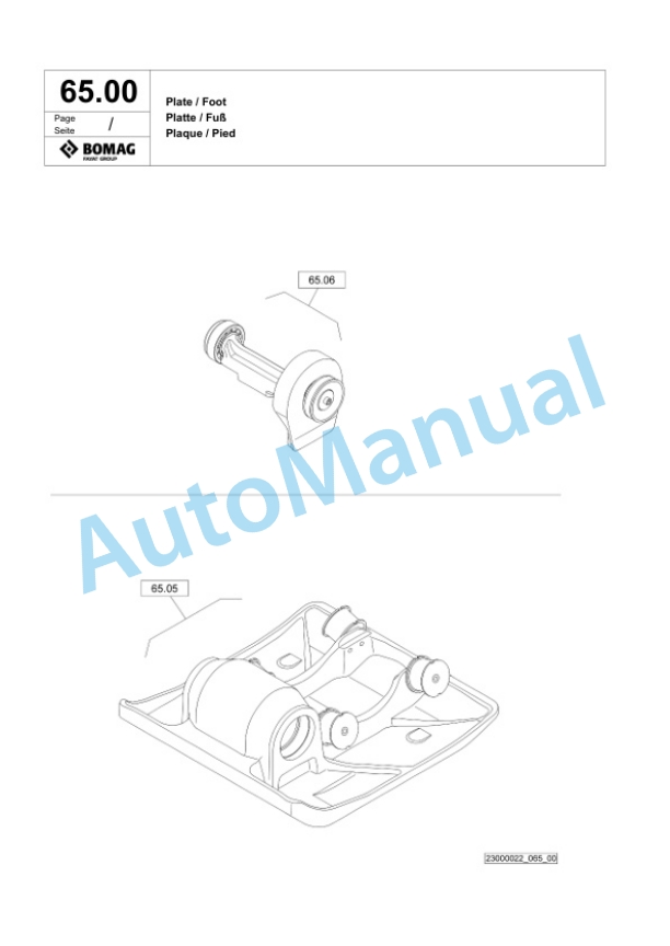 Bomag BP 20-50 D Vibratory Plate Compactor Spare Parts Catalogue 00825687-3