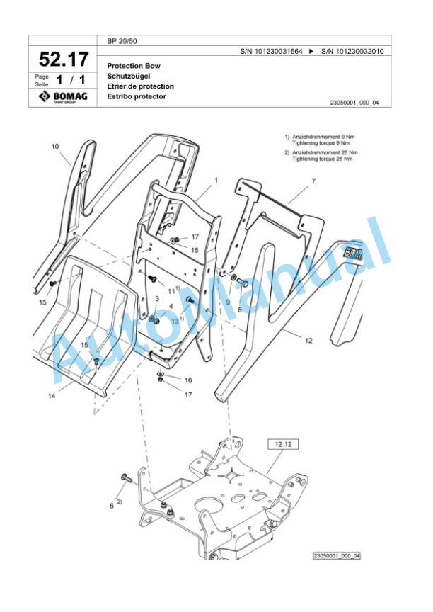 Bomag BP 20-50 Vibratory Plate Compactor Spare Parts Catalogue 00818641-2