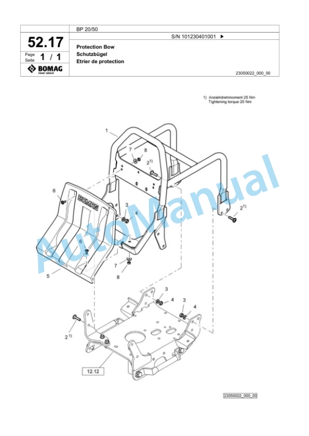 Bomag BP 20-50 Vibratory Plate Compactor Spare Parts Catalogue 00825685-2