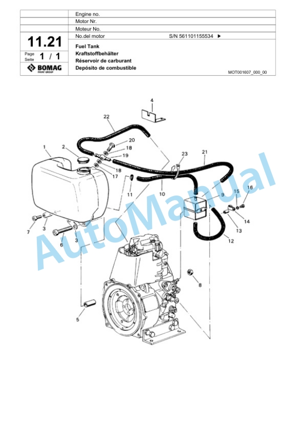 Bomag BP 23-48 D Vibratory Plate Compactor Spare Parts Catalogue 00817424-2