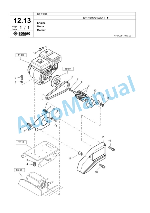 Bomag BP 23-48 Vibratory Plate Compactor Spare Parts Catalogue 00817423-2