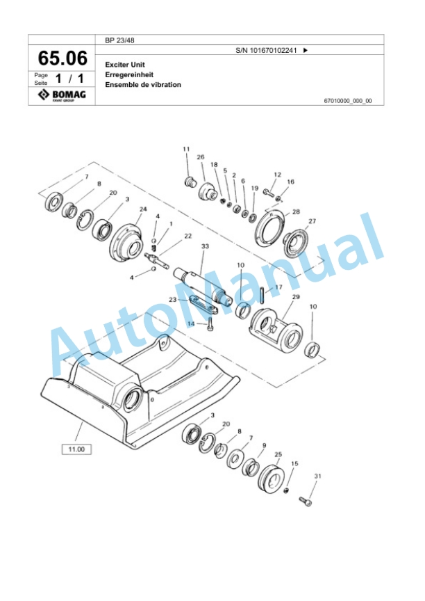 Bomag BP 23-48 Vibratory Plate Compactor Spare Parts Catalogue 00817423-4