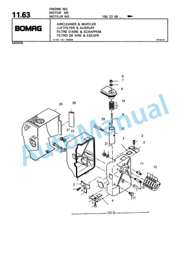 Bomag BP 25-40 D Vibratory Plate Compactor Spare Parts Catalogue 00816405-2
