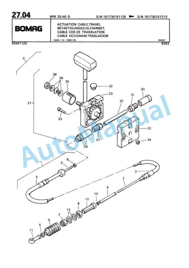Bomag BP 25-40 D Vibratory Plate Compactor Spare Parts Catalogue 00816405-3