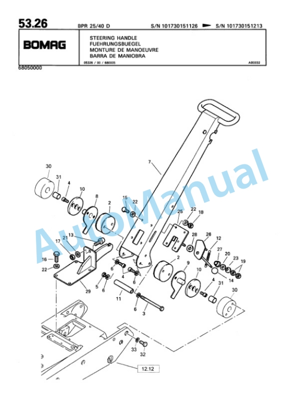 Bomag BP 25-40 D Vibratory Plate Compactor Spare Parts Catalogue 00816405-4