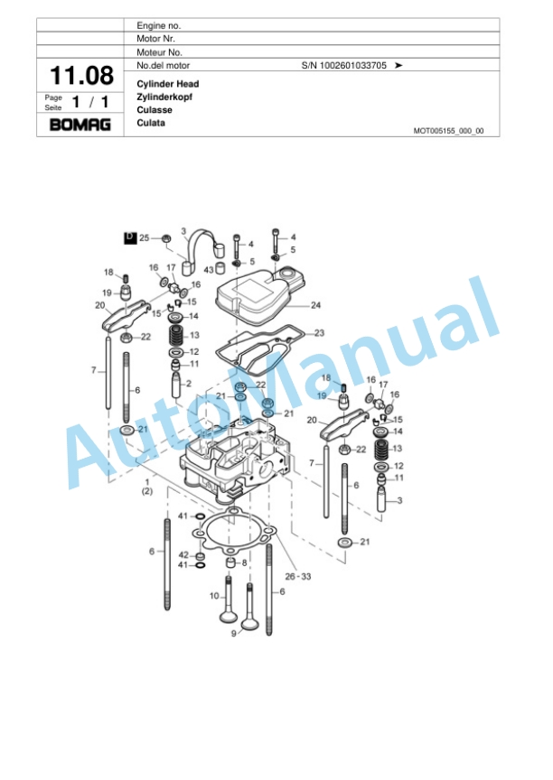 Bomag BP 25-48 D Vibratory Plate Compactor Spare Parts Catalogue 00817427-2
