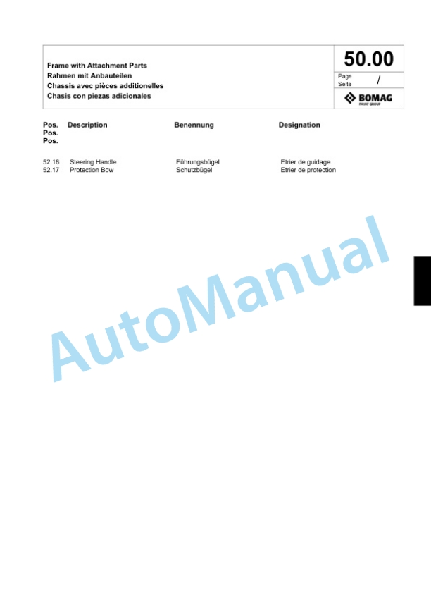 Bomag BP 25-50 D Vibratory Plate Compactor Spare Parts Catalogue 00824345-3
