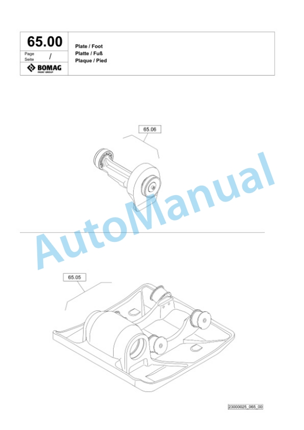 Bomag BP 25-50 Vibratory Plate Compactor Spare Parts Catalogue 00826121-2