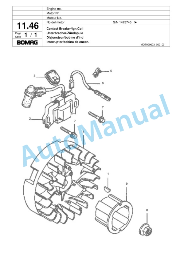 Bomag BP 6-30 Vibratory Plate Compactor Spare Parts Catalogue 00817935-2