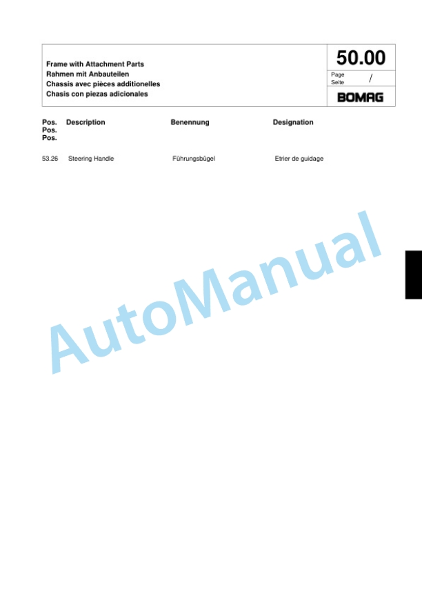 Bomag BP 6-30 Vibratory Plate Compactor Spare Parts Catalogue 00817935-3