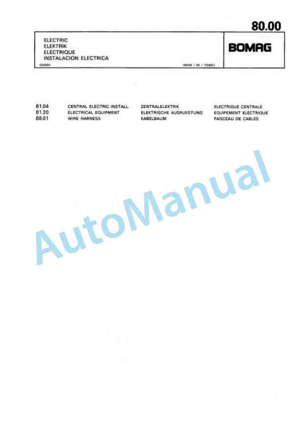 Bomag BPH 80-65 S Vibratory Plate Compactor Spare Parts Catalogue 00810123-4