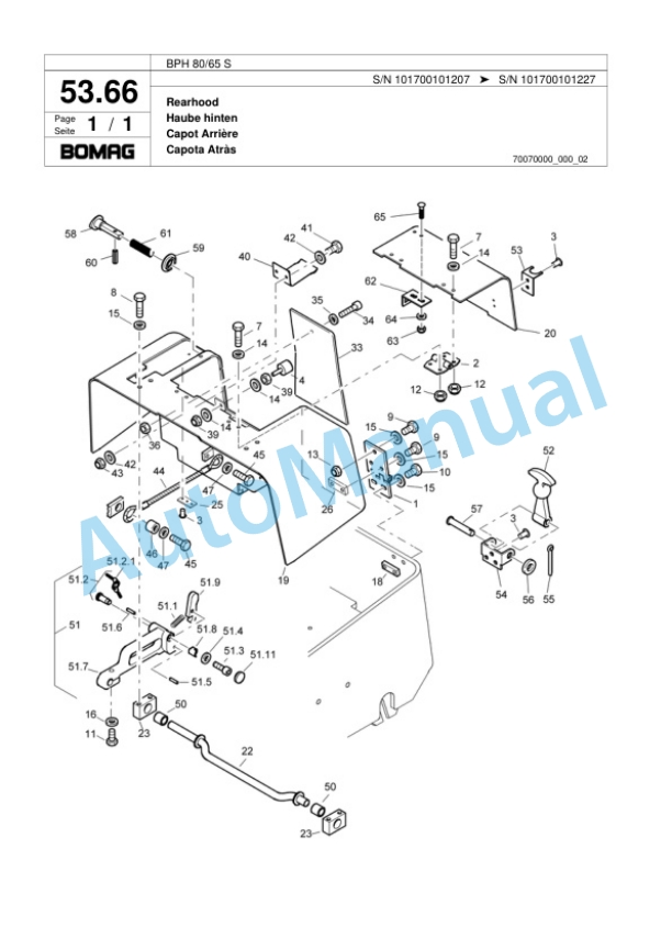 Bomag BPH 80-65 S Vibratory Plate Compactor Spare Parts Catalogue 00817431-2